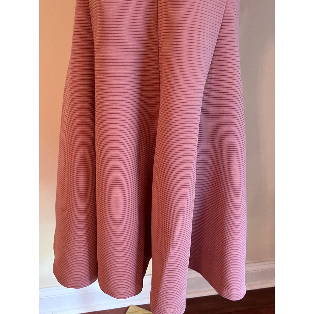 Hutch Pink Ribbed Fit and Flare Short Sleeve Midi Dress Size Large - Picture 6 of 7